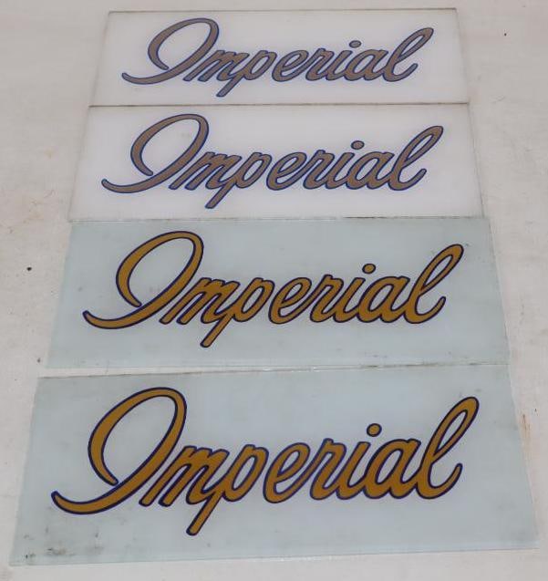 Group of 4 Atlantic Imperial Gas Pump Ad Glass (1 of 2)
