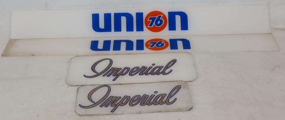 Group of 4 Atlantic Imperial And Union 76  Gas Pump Ad Glass (1 of 3)