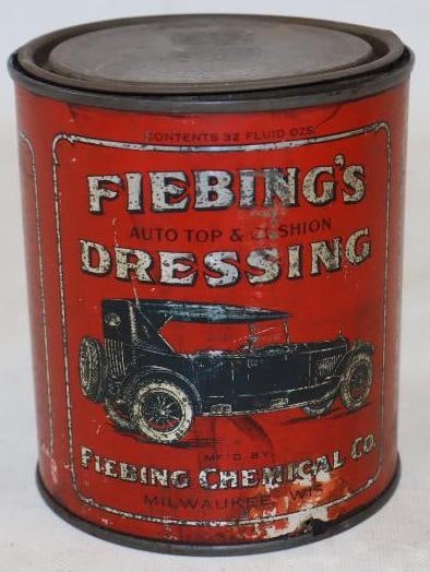 Graphic 1920's Fiebing's Auto Top Dressing 1 Quart Can (1 of 2)