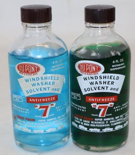 Group of 2 Dupont Windshield Washer Solvent And Antifreeze Glass Bottle (1 of 2)