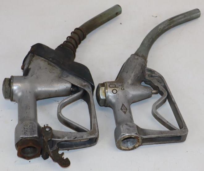 Group of 2 OPW Model 811 And 1311 Gas Pump Nozzles: largest is 16" x 2" x 5"