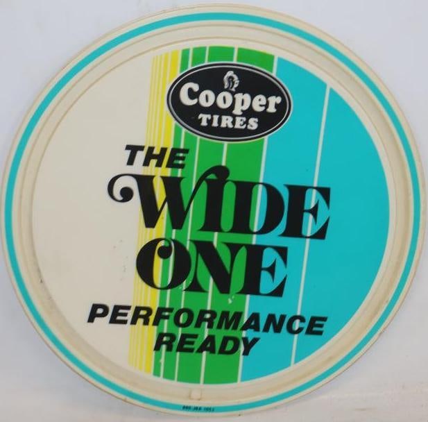 Group of 2 Cooper Tire Performance Ready The Wide One Tire Center Display Signs: 15" x 15" each