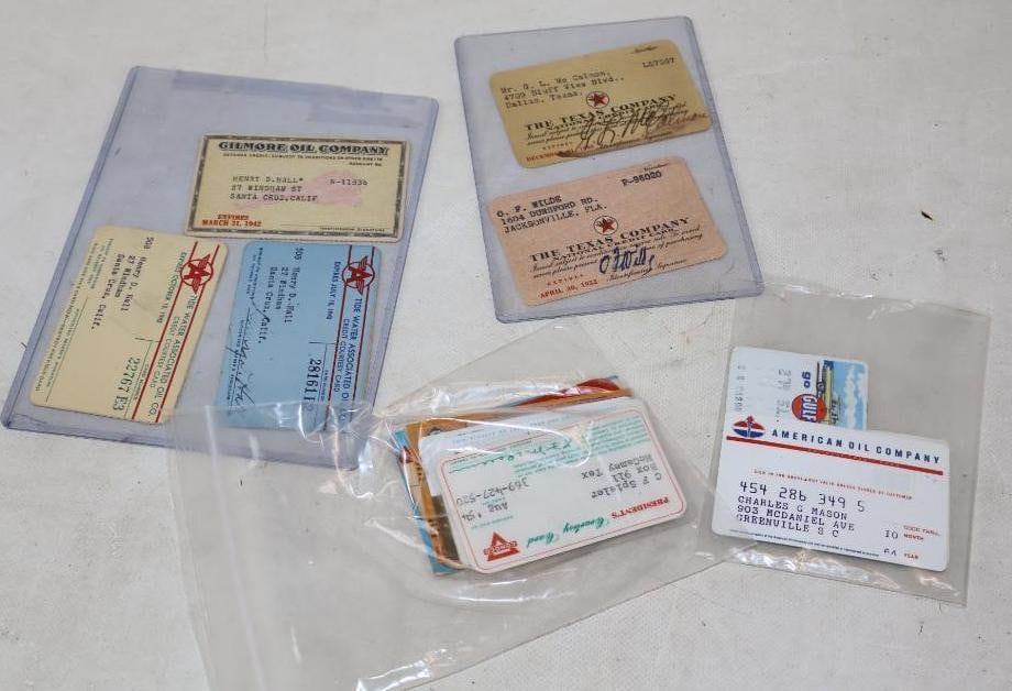 Group of 14 Plastic And Paper Conoco, Shell, Skelly, American, Texaco, Gulf, Flying A And Gilmore: 3.50" x 2.25" each