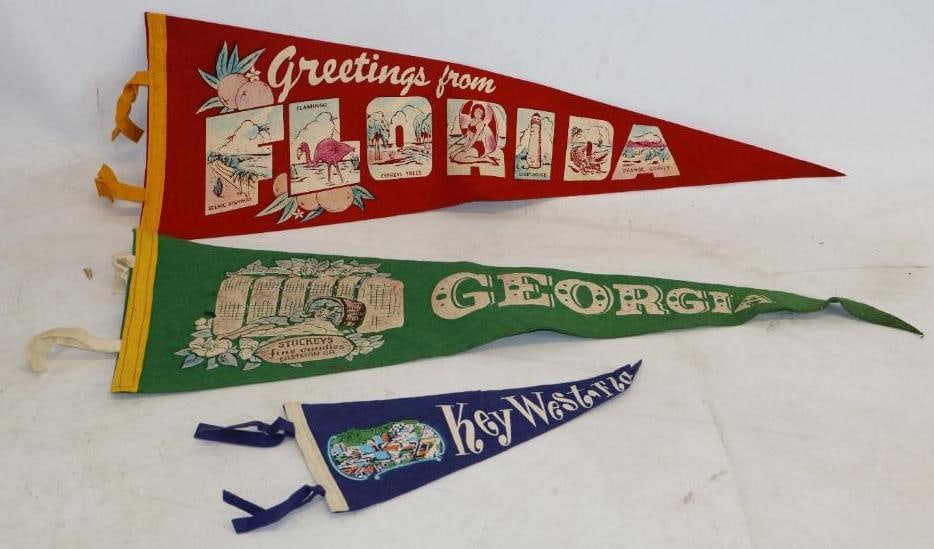 Group of 3 Key West Fla., Stuckey's Fine Candies Eastman GA And Greetings From Florida Felt (1 of 2)