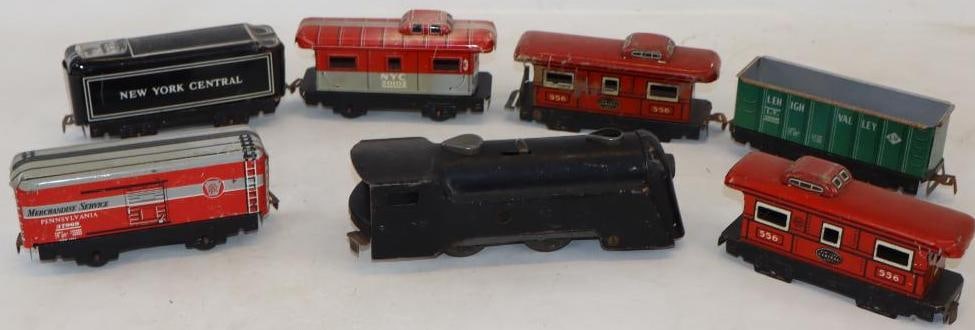 Group of 7 Marks Tinplate O Gauge Model Train Cars (1 of 4)