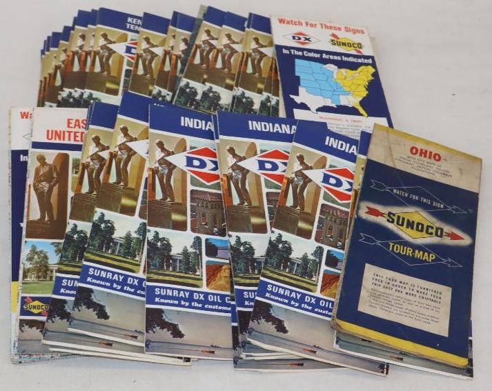 Group of 47 Sunoco And DX Advertising Gas Station Maps (1 of 2)