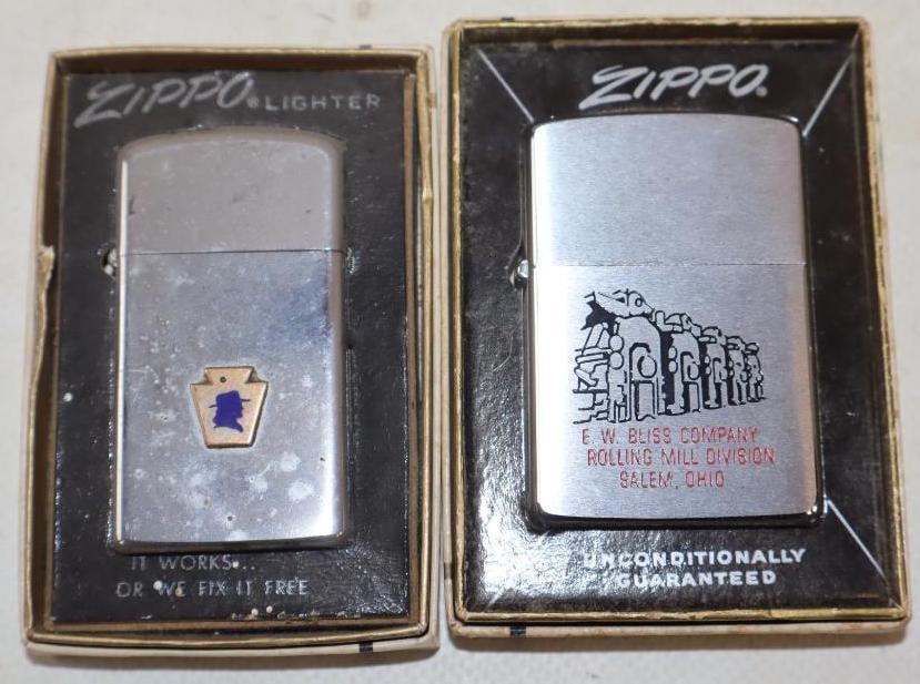 Group of 2 NOS Zippo Advertising Lighters In Original Boxes (1 of 2)