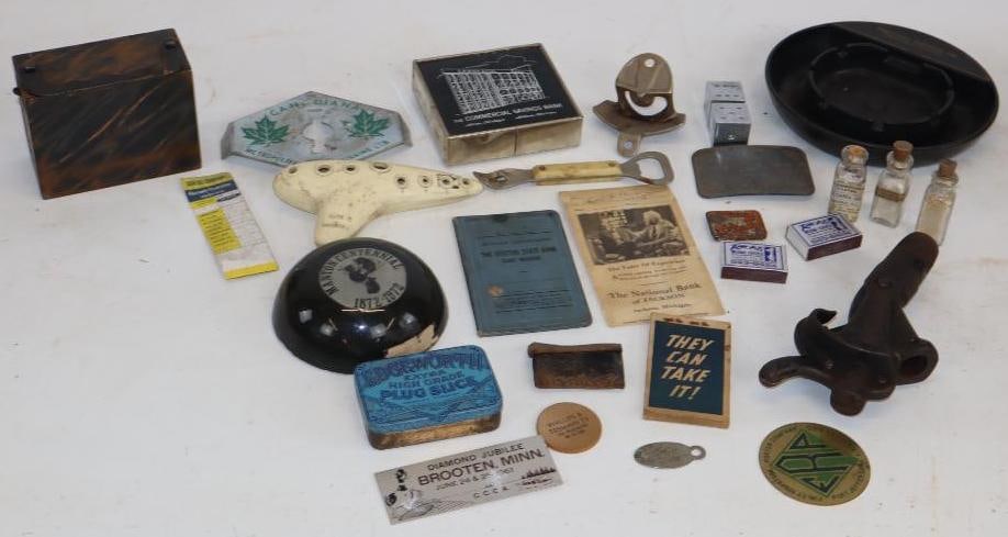 Group of 27 Advertising Banks, Tobacco Tin, Paperweight, and Other Michigan Related Items (1 of 6)