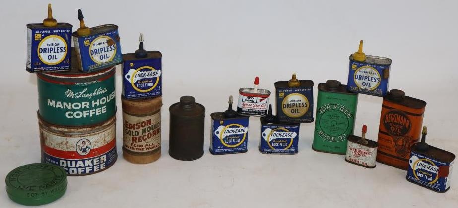 Group of 17 Household Advertising Tins and Edison Record (1 of 4)