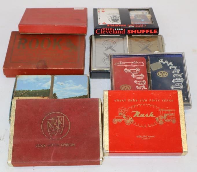 Group of 8 Double Deck Groups of Playing Cards: 5" x 3.50" x .75" each