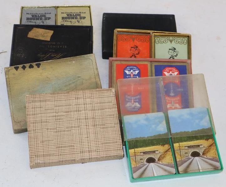 Group of 8 Double Deck Groups of Playing Cards: 5" x 3.50" x .75" each
