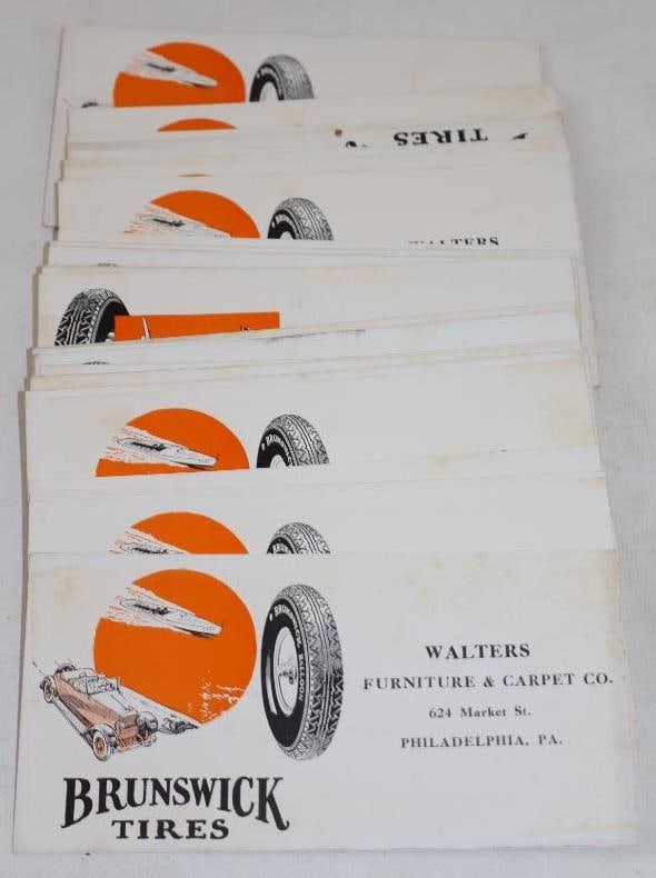 Group of 45 Brunswick Tires Advertising Ink Blotters: 6.75" x 3.50" each