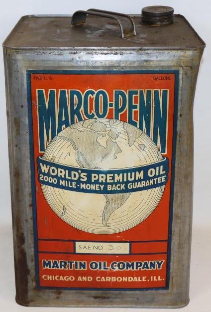 Marco-Penn Martin Oil Company Graphic 5 Gallon Motor Oil Can (1 of 15)