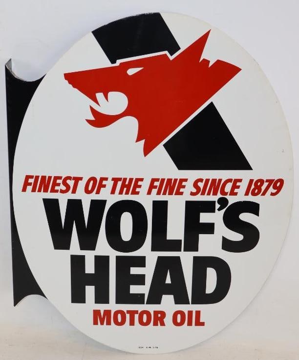 Wolf's Head Motor Oil DST Flange Sign (1 of 12)