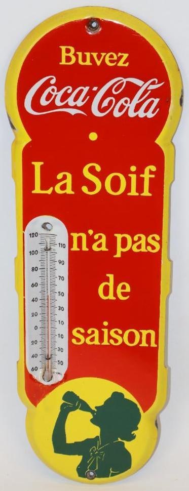 Drink Coca-Cola "Thirst Has No Season" Porcelain French Thermometer (1 of 6)