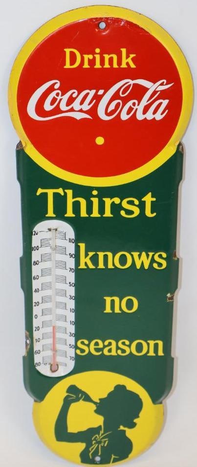 Drink Coca-Cola "Thirst Knows No Season" Porcelain Thermometer (1 of 6)