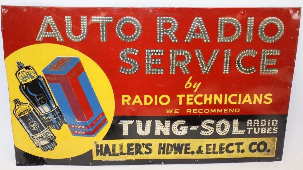 Tung-Sol Auto Radio Service Embossed SST Sign (1 of 7)