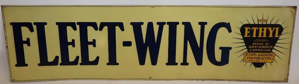 Fleetwing Ethyl Embossed SST Tin Tacker Sign (1 of 7)