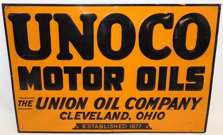 Union Oil Co Unoco Motor Oils Embossed SST Sign (1 of 6)
