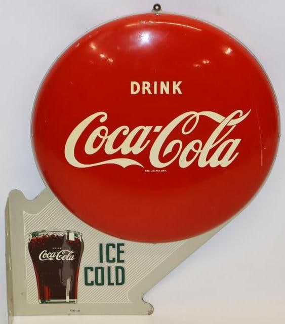 Drink Ice Cold Coca-Cola Button Flange Sign (1 of 14)