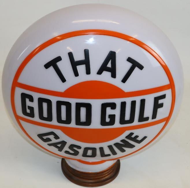 That Good Gulf Gasoline Cast One Piece Gas Pump Globe (1 of 15)