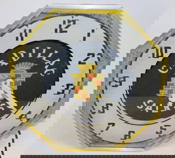 Cadillac Sales Neon Advertising Dealership Clock: This is a very difficult to find and desirable Cadillac clock with an original face and glass. The can also retains the original paint as well as original Neon Products label. It is in good working co