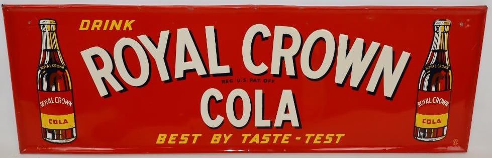 Drink Royal Crown RC Cola Embossed SST Horizontal Advertising Sign (1 of 9)