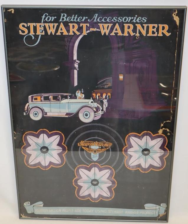Graphic Stewart Warner Automobile Accessories Cardboard Display Sign (1 of 4)