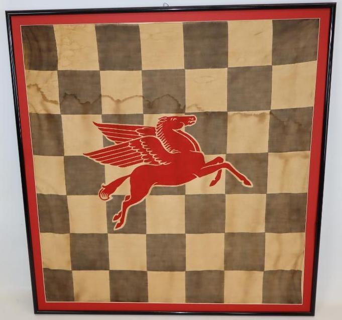 Mobil Pegasus Checkered Racing Flag.