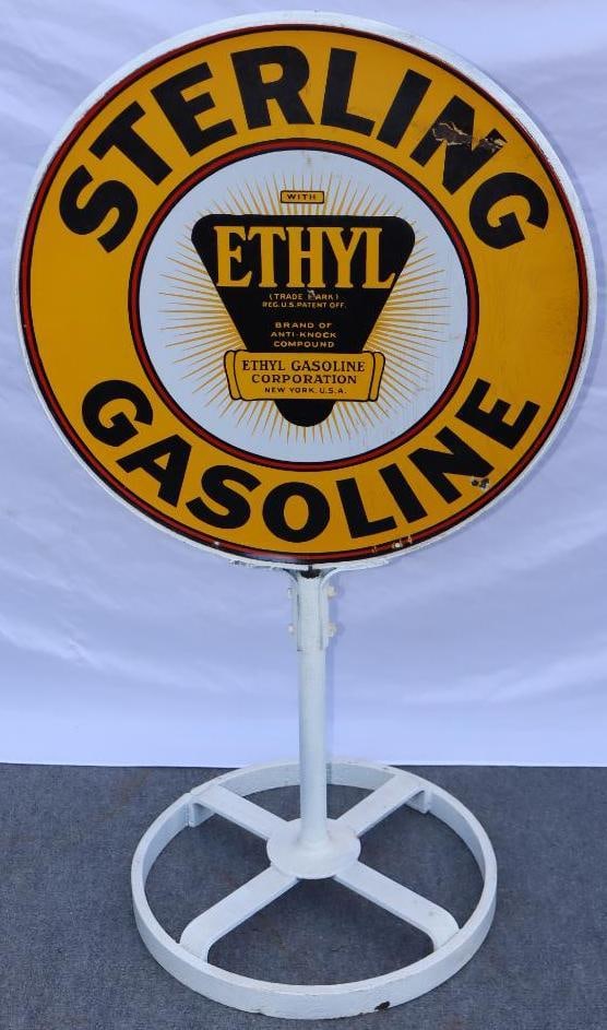 Sterling Ethyl Gasoline DSP Porcelain Curb Sign (1 of 10)