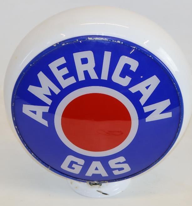 American Gas Bullseye Gas Pump Globe of Gill Body (1 of 13)