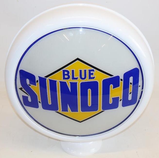 Blue Sunoco 15" Metal Body Gas Pump Globe (1 of 11)