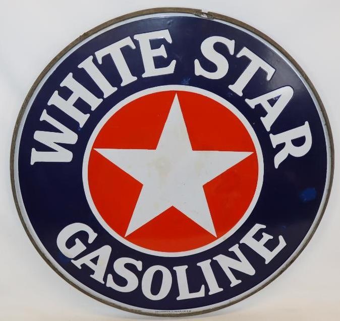 Unique White Star Gasoline DSP Porcelain Sign (1 of 9)
