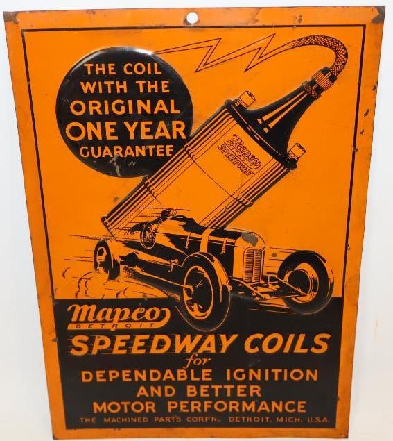 Graphic Mapco Speedway Coils Embossed SST Sign (1 of 5)