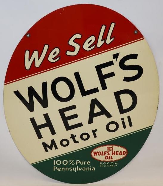 We Sell Wolf's Head Motor Oil DST Hanger Sign (1 of 14)