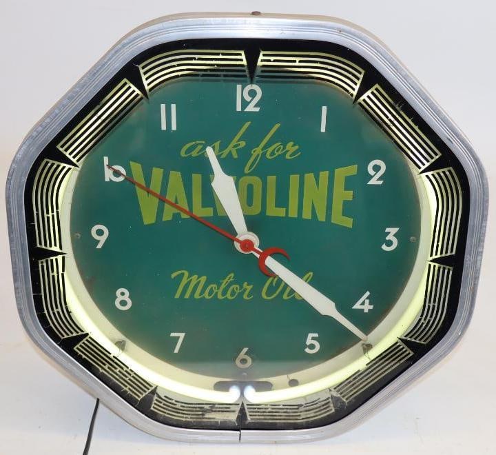 "Ask For" Valvoline Motor Oil Neon Advertising Clock (1 of 12)