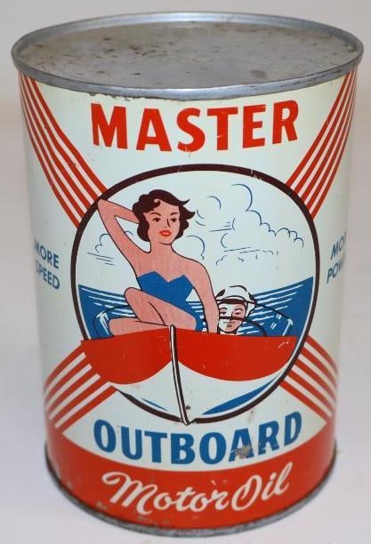 Master Outboard Metal 1 Quart Motor Oil Can (1 of 8)