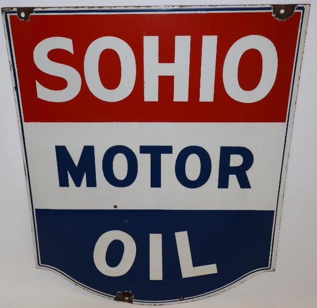 Sohio Motor Oil DSP Porcelain Curb Sign (1 of 8)