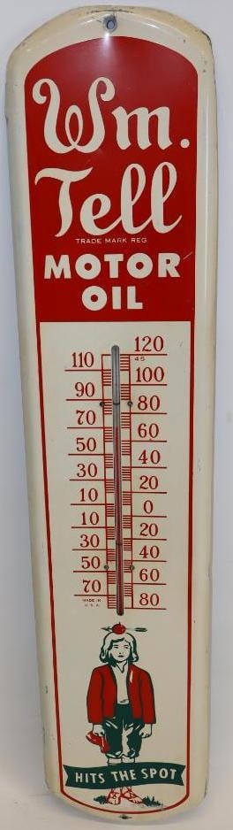 Graphic Canfield Wm. Tell Motor Oil Vertical SST Thermometer (1 of 9)
