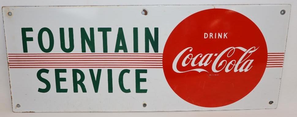 Drink Coca-Cola Fountain Service SSP Porcelain Sign (1 of 6)