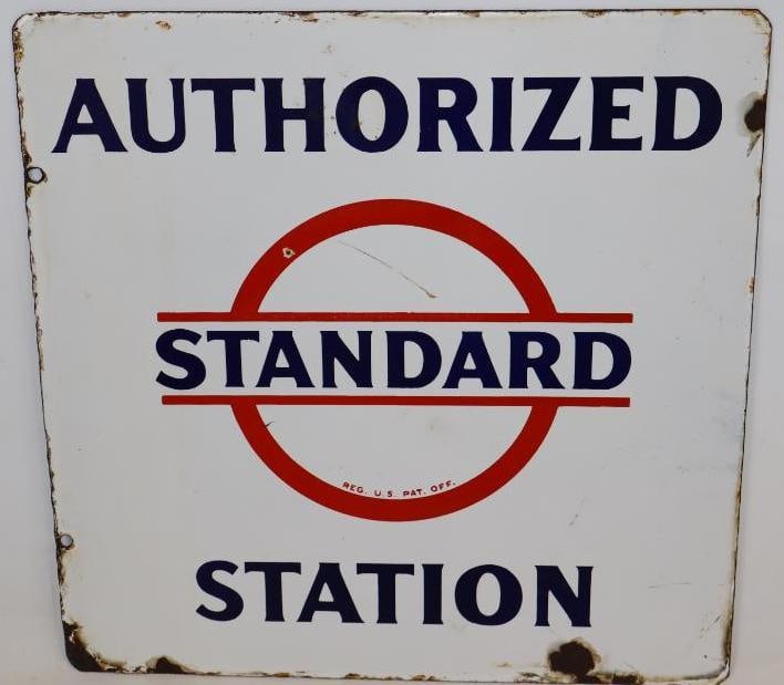 Authorized Standard of New Jersey Station DSP Porcelain Sign (1 of 6)