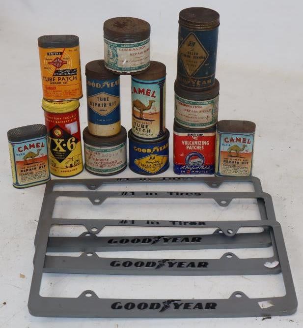 Group of 15 Goodyear, Camel, Goodrich, Mendrite, and Auto Zone Repair Patch Kits, Cement, and (1 of 3)