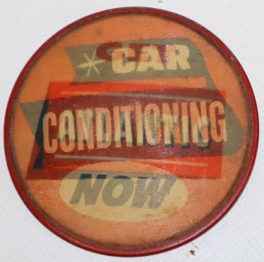 Atlantic Motor Oil Car Conditioning Holographic Pin Back Badge: 3" x 3"