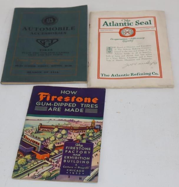 Group of 3 1916 G&J Tires US Rubber Company AutoMobil Accessories Catalog, 1933 Firestone Gum Dipped (1 of 2)