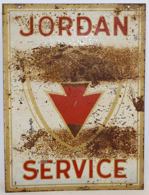 Double Sided Jordan Motor Car Co. Painted Service Advertising Sign (1 of 2)