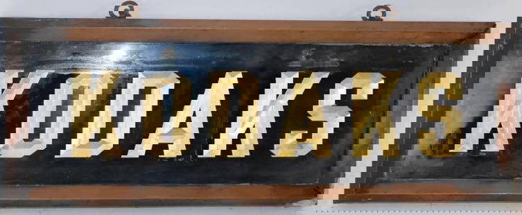 Kodaks Double Sided Reverse Painted Glass Advertising Sign: 23.5" x 9" x 2.5"