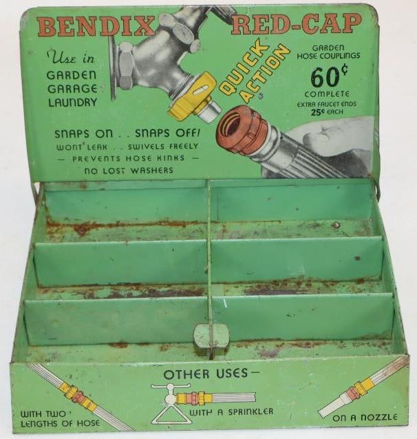 Early Bendix Red-Cap Tin Litho Countertop Advertising Display (1 of 4)