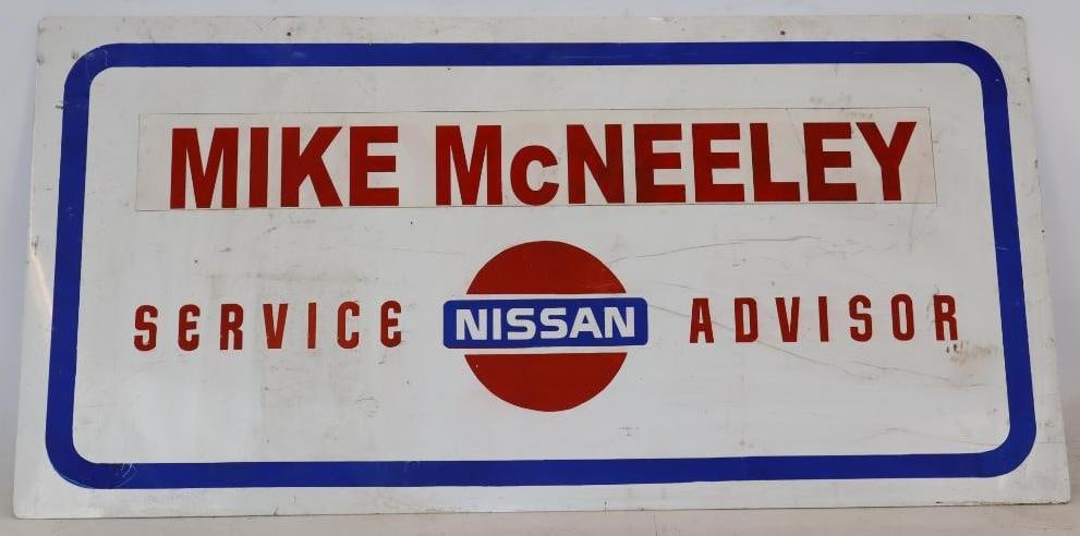Mike McNeeley Nissan Service Advisor Double Sided Dealership Sign (1 of 2)