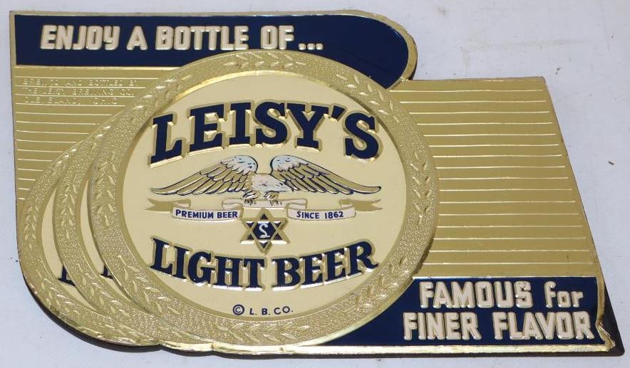 Leisy's Light Beer Single Sided Advertising Sign (1 of 2)
