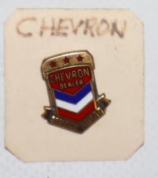Chevron Dealer Service Award Cloisonne Pin: 0.5" x 0.75"